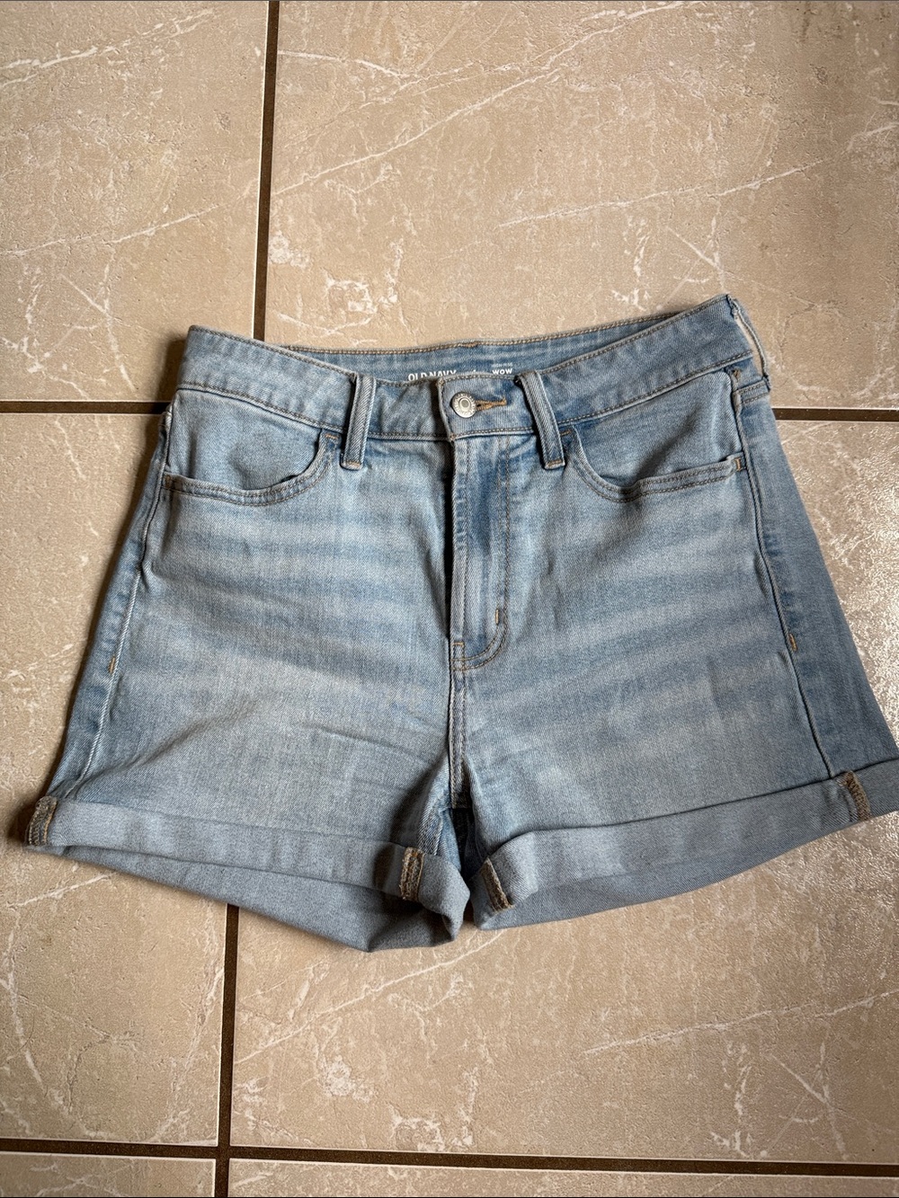 Old Navy Light Blue Denim Roll-Cuff Shorts